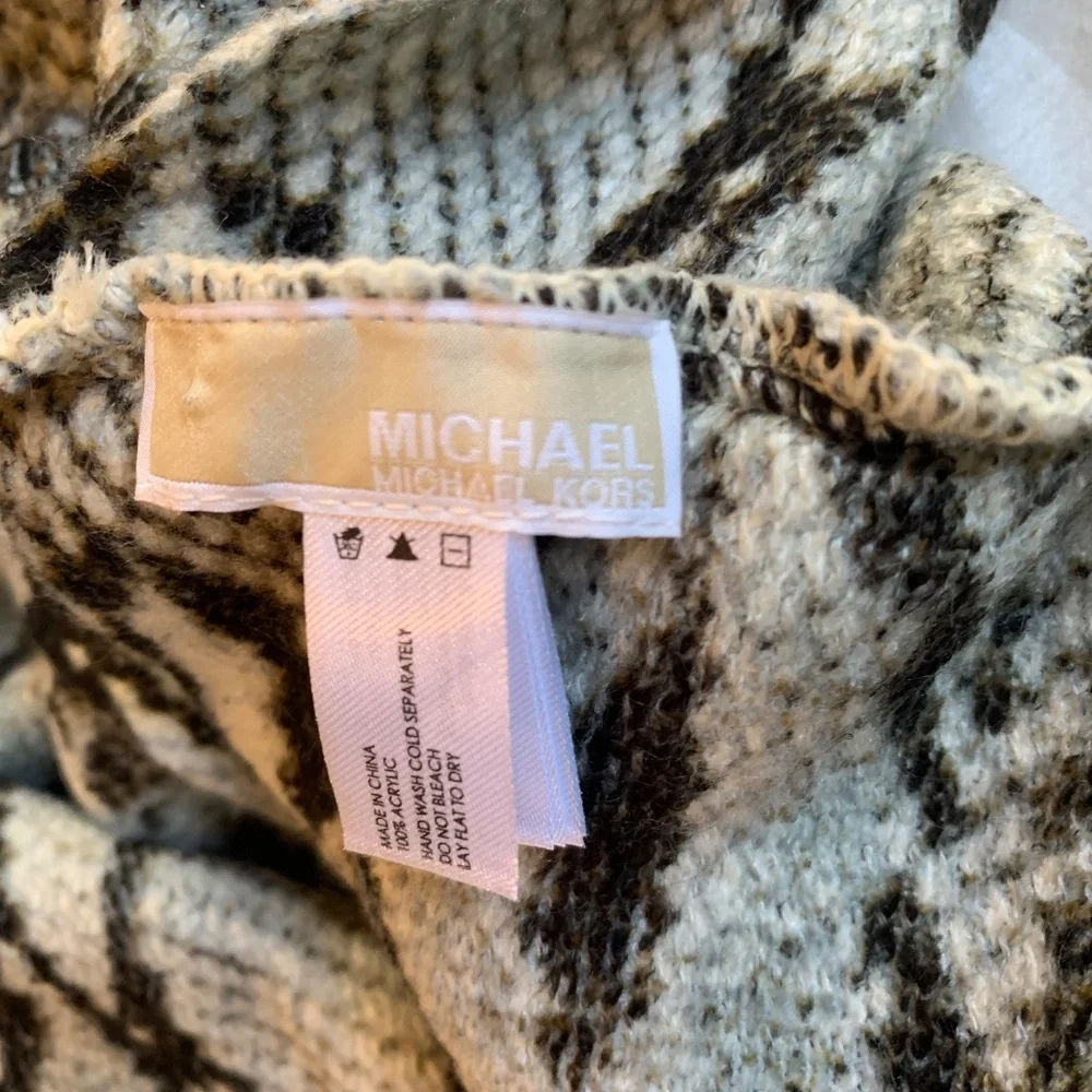 Michael Kors Gray Snakeprint Infinity Scarf